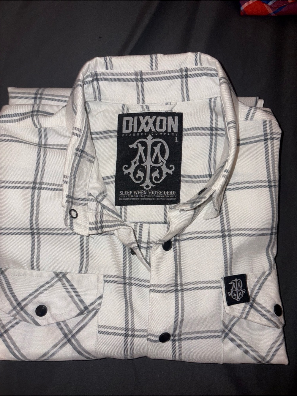 Dixxon Sleep When You’re Dead White & Gray Plaid Men's Button-Up Shirt